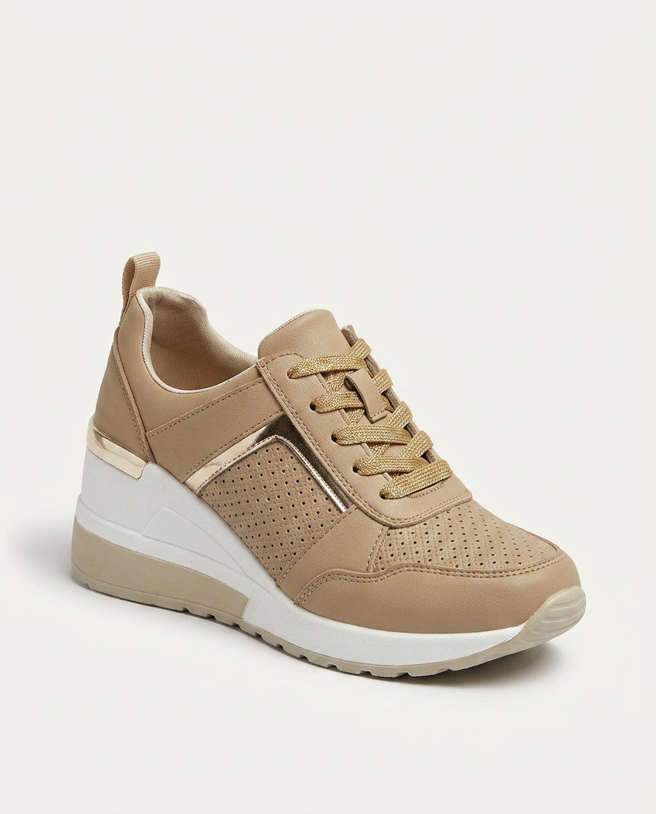 Platform Sneakers Dame Snøre – Chunky Sål og Polstret Indersål