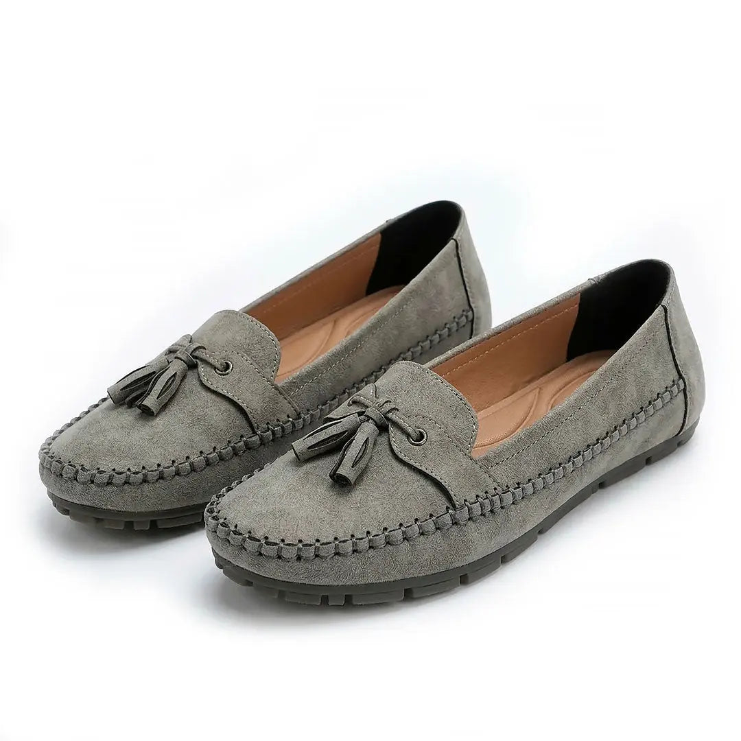 Loafers Dame ruskind med tassel – Fleksible, åndbare og komfortable mokkasiner Panorla