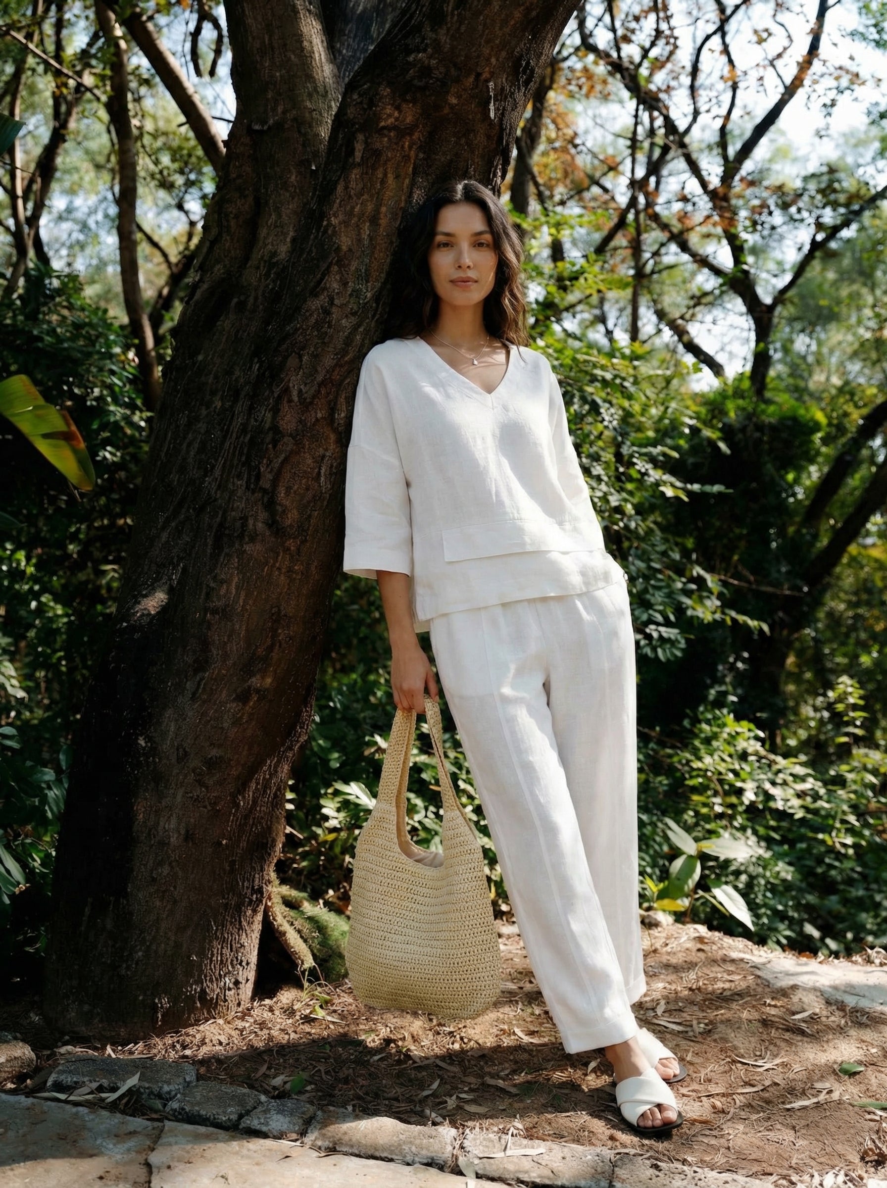 Viola Hørtop Dame – Drop Shoulder med Asymmetrisk Lag-kant