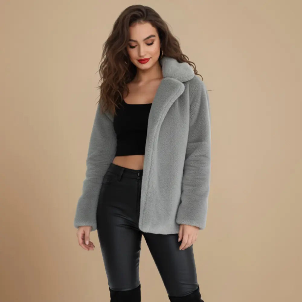 Astrid | Blød Pluche Vinterjakke Dame