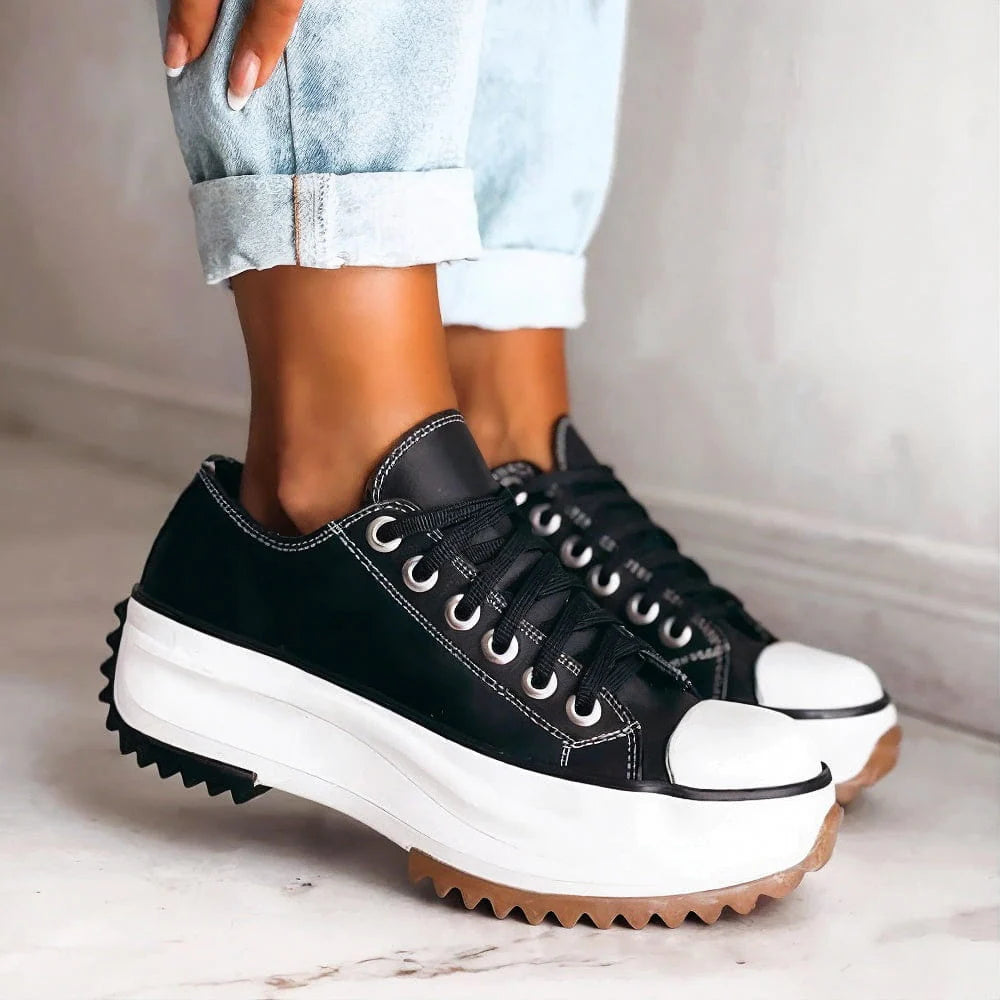 Platform Sneakers Dame – Ortopædiske Snøresko med Buestøtte