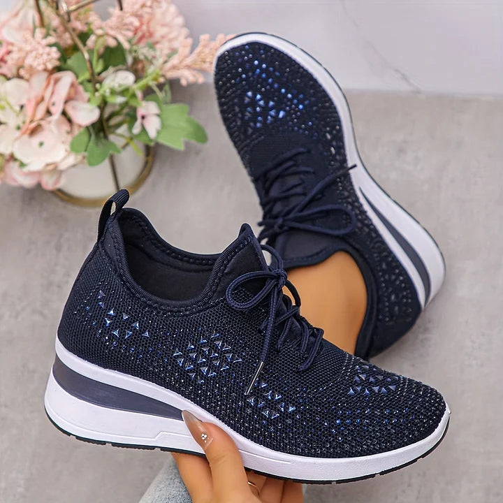 Platform Sneakers Dame Similisten – Snøre med Chunky Sål