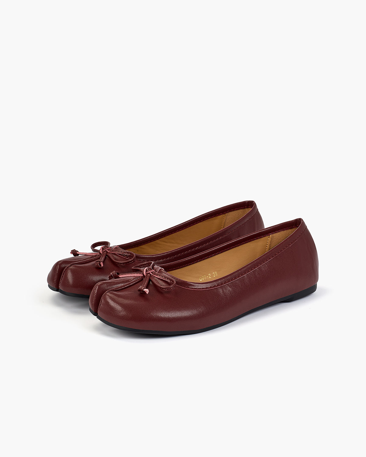 Tabi Ballet Flats Women – Bow Split Toe Microfibre Leather