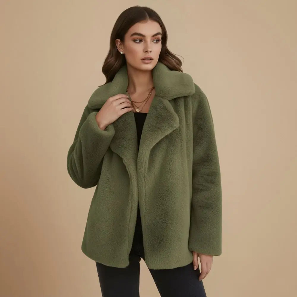 Astrid | Blød Pluche Vinterjakke Dame