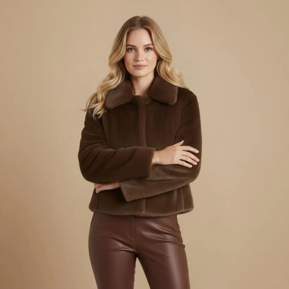 Freja | Jakke Dame – Kunstpels, Løs Pasform & Varm Efterår-Vinter Stil Panorla