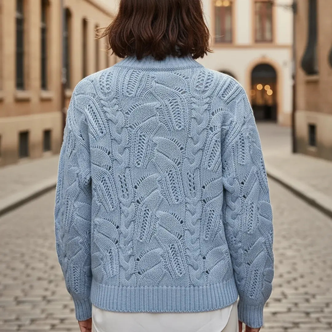 Laura | Sweater Dame – Polyesterstrik, Rullekrave & Blød Varm Komfort