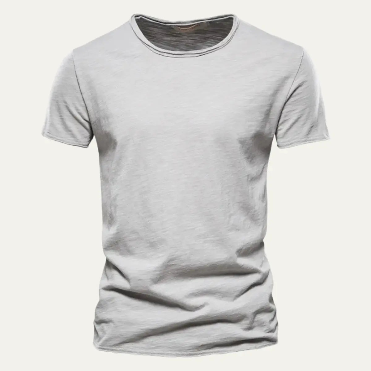LetTee | Hvid T Shirt Herre i Blødt Bomuld med Rund Hals | Komfortabel og Åndbar til Hverdag 1