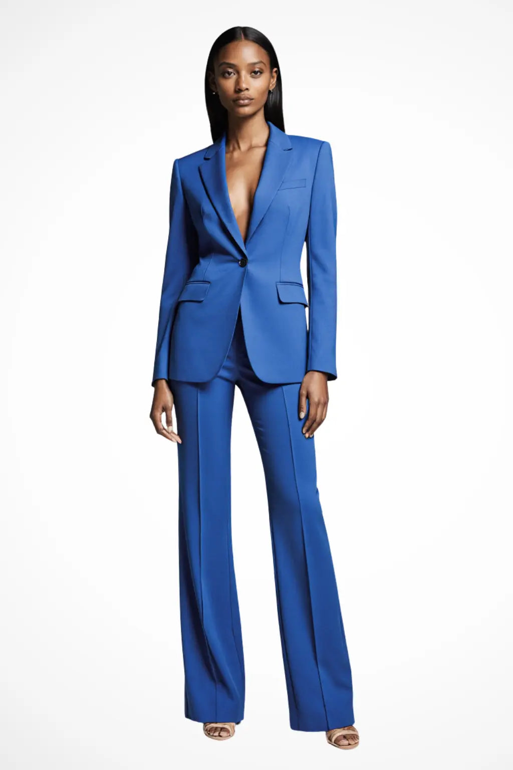 Liora Jakkesæt Dame 2-Delt – Blazer og Wide Leg Stretchbukser Panorla