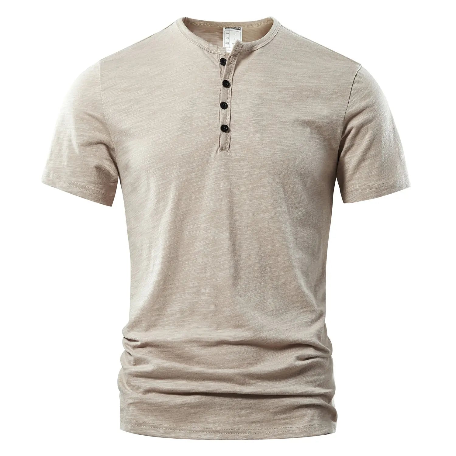 Casual T-Shirt til Mænd med Knaplukning | Komfortabel Design til Hverdag og Fritid 1