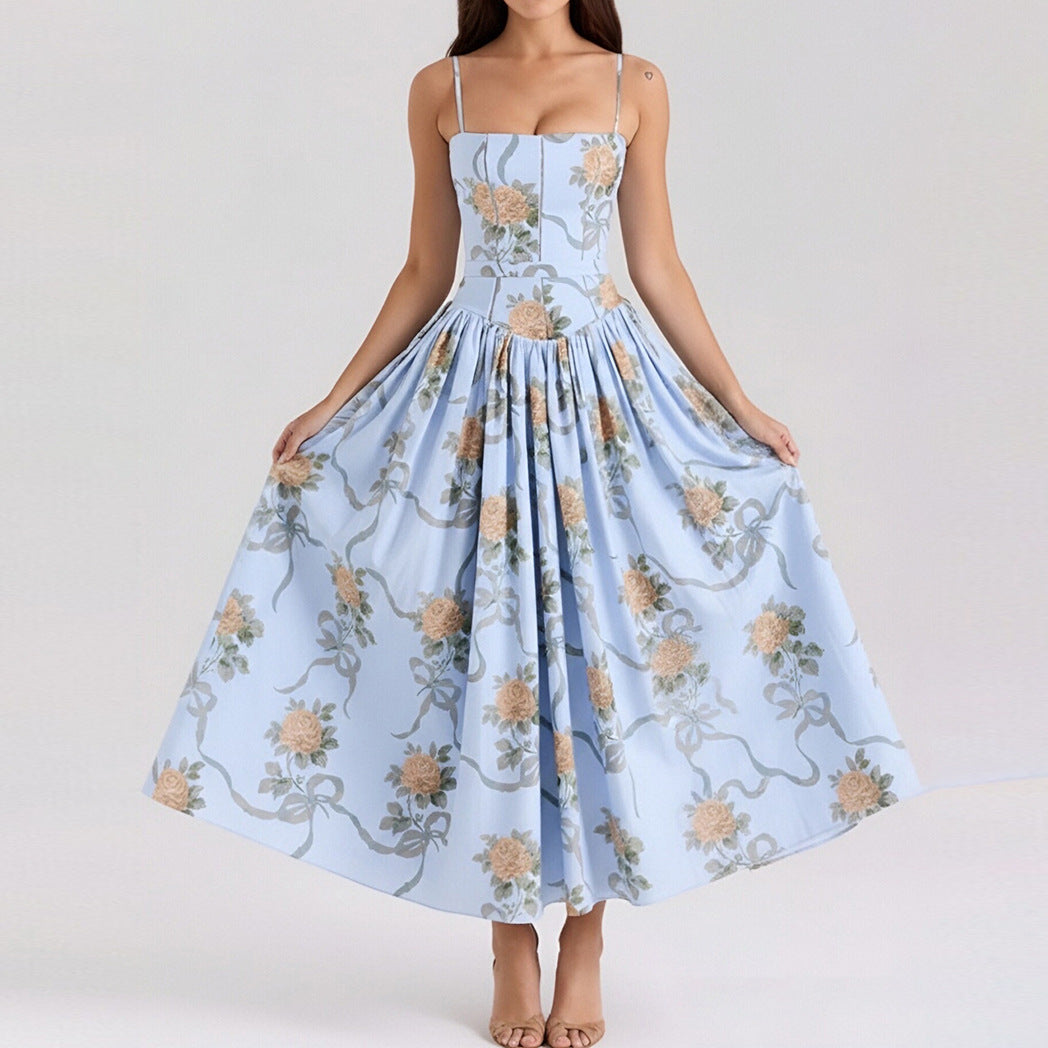 Blomstret Maxikjole Dame – Sommerkjole med Print