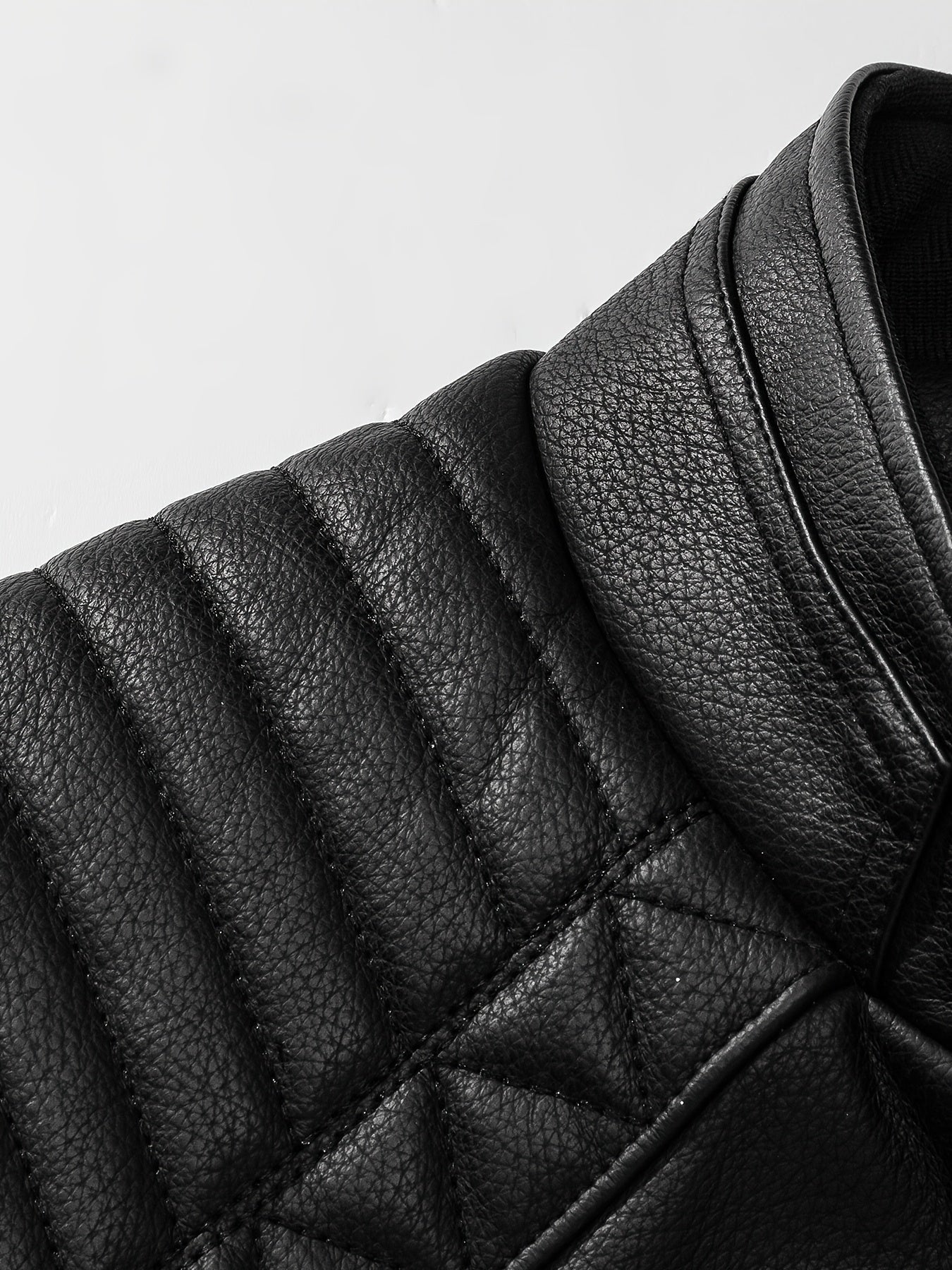 Ragnar | Læderjakke til Mænd med Fleecefor og Ståkrave