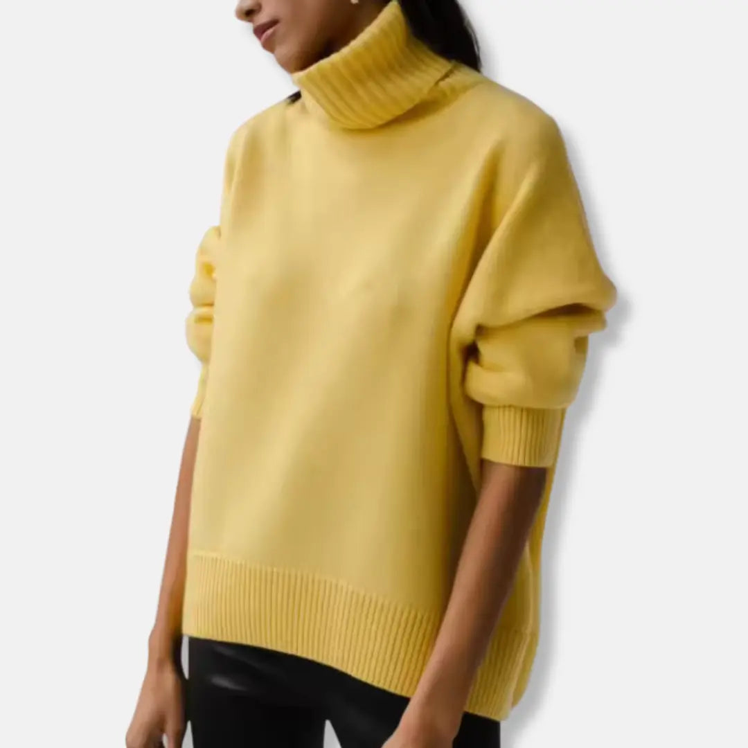 Sweater Dame Oversize Med Rullekrave Og Varm Hverdagskomfort