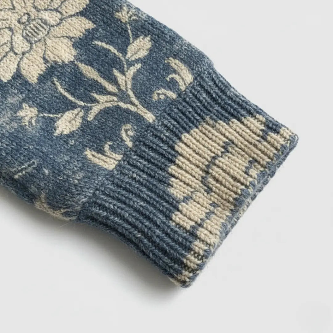 Sofia | Sweater Dame – Multifarvet Strik, Rullekrave & Blød Komfort