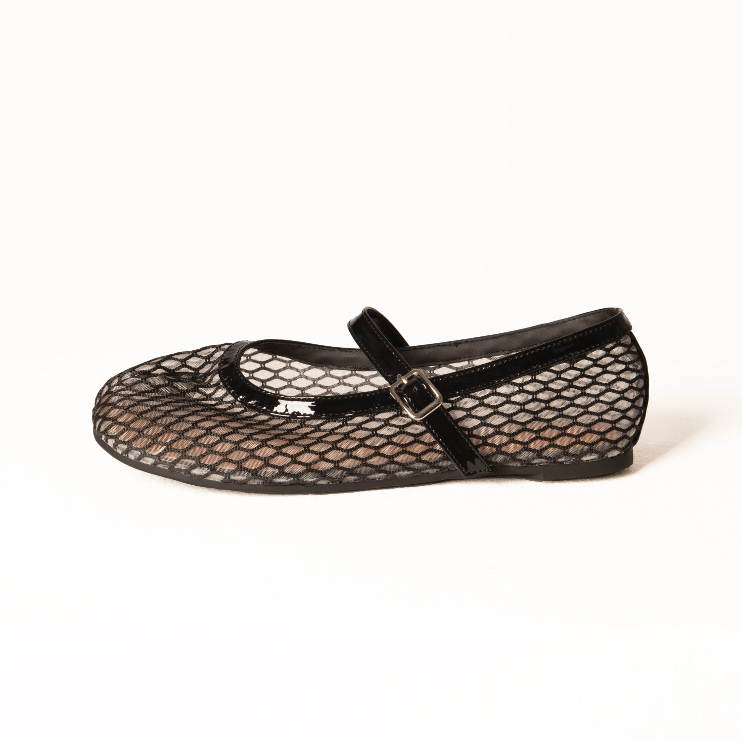 Mary Jane Ballerinaer Dame – Mesh med Rem Sort