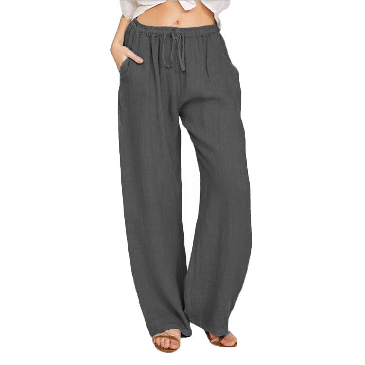 Linen Blend Pants Women – Wide Leg High Waist Linen Pants for Summer