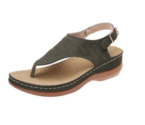 Leather Sandals Women Roman – Two-Tone Summer Sandals
