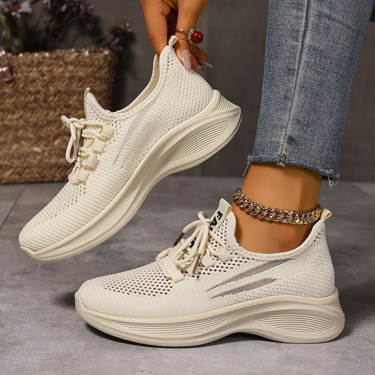 Mesh Sneakers Dame Letvægt – Åndbare Sneakers til Hverdag