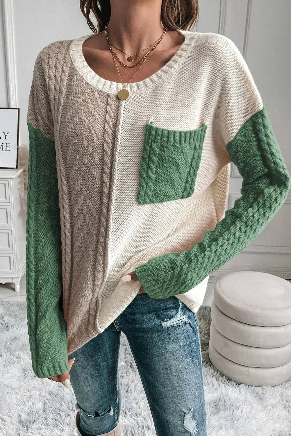 Ane | Sweater Dame med Color Block Design og Lange Ærmer | Komfortabel Hverdagsstil 2