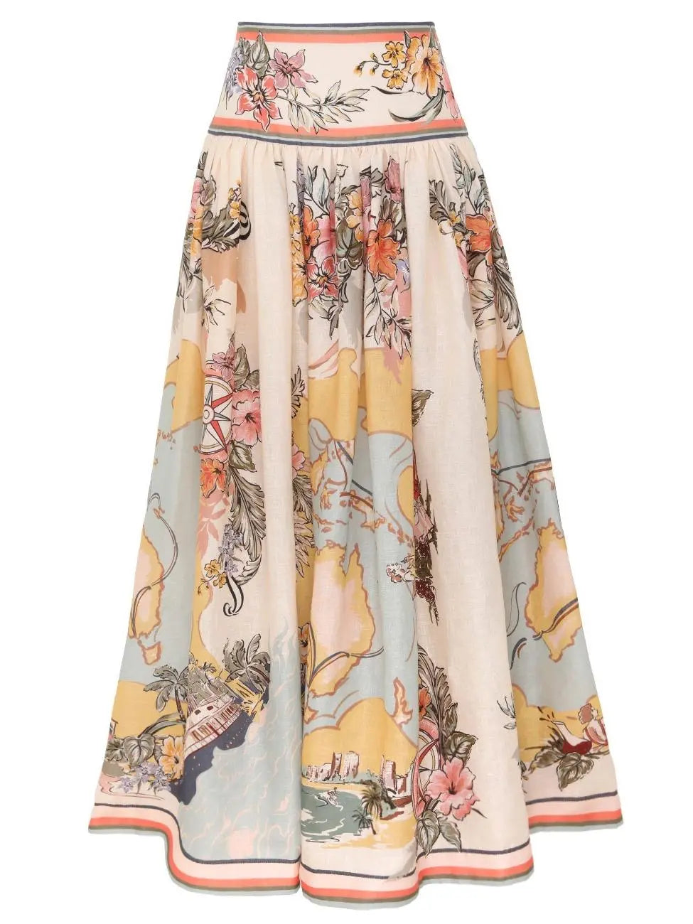 Maxi Nederdel med Høj Talje & Vintageprint | Let og Åndbar til Sommerbrug 7