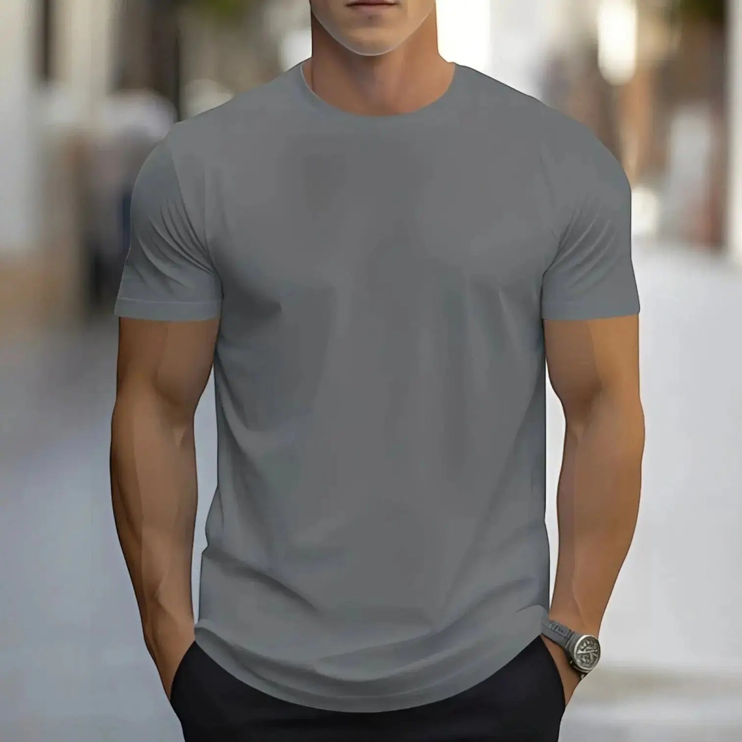 Klassisk Hvid T Shirt Herre | Let Bomuldsdesign med Kort Ærme | Komfortabel Hverdagstøj 6