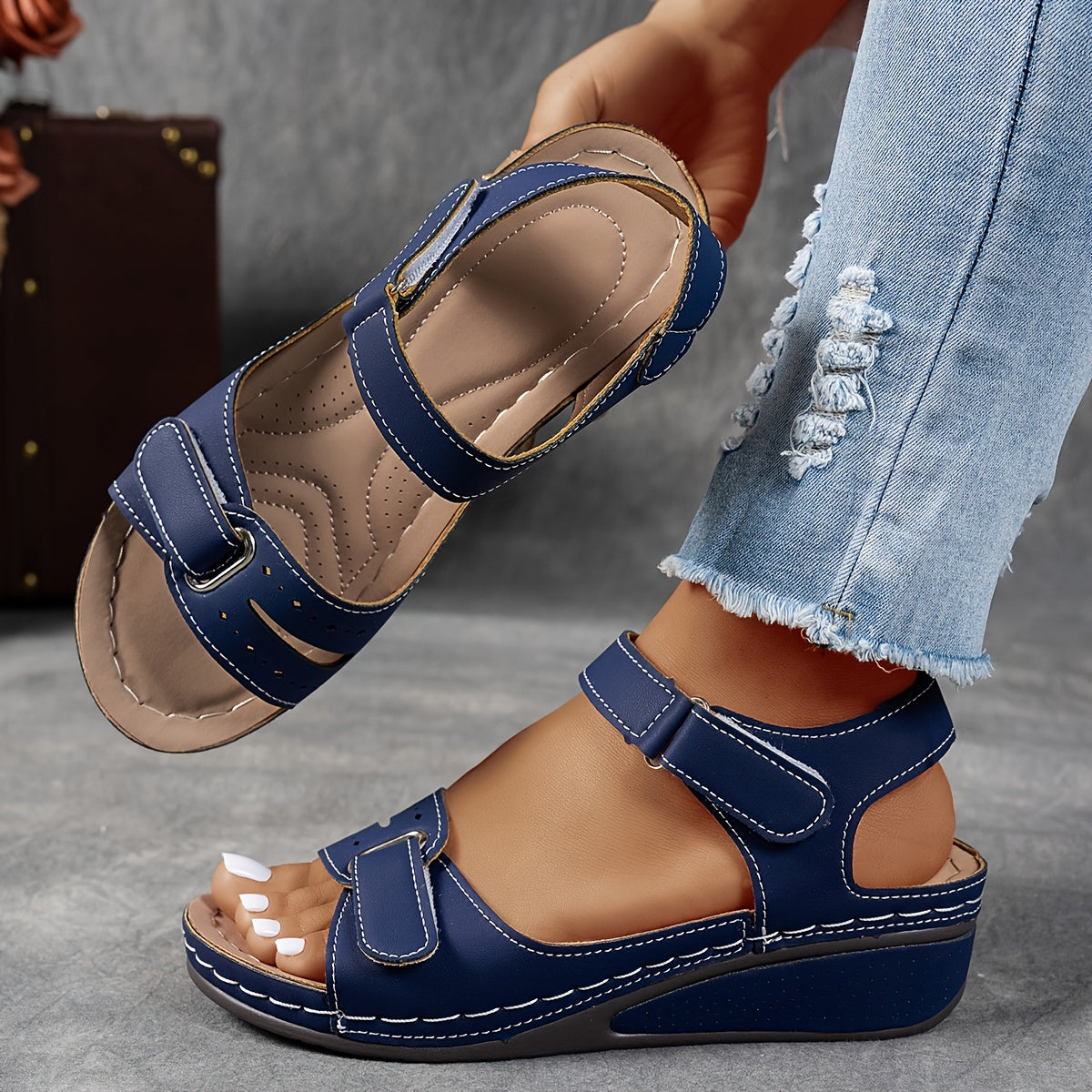 Women's Orthotic Wedge Sandals – Arch Support, Open Toe