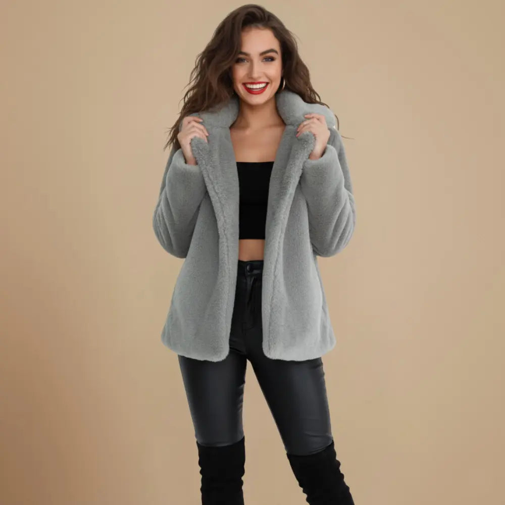 Astrid | Blød Pluche Vinterjakke Dame