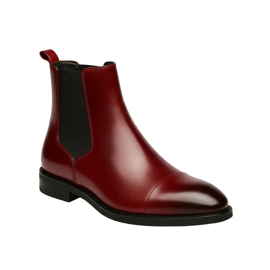 Stylish Chelsea Boots Herre | PU-Læder Slip-On Design med Cap Toe | Komfortabel og Elegant til Hverdag og Kontor 2
