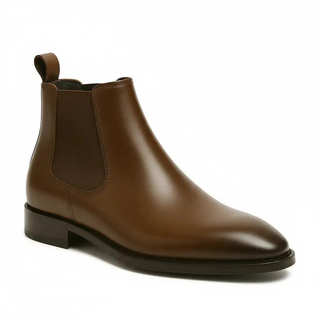 Håndlavet Chelsea Støvler Herre i Ægte Læder med Lav Hæl | Elegant Slip-On Design for Komfort og Stil 2