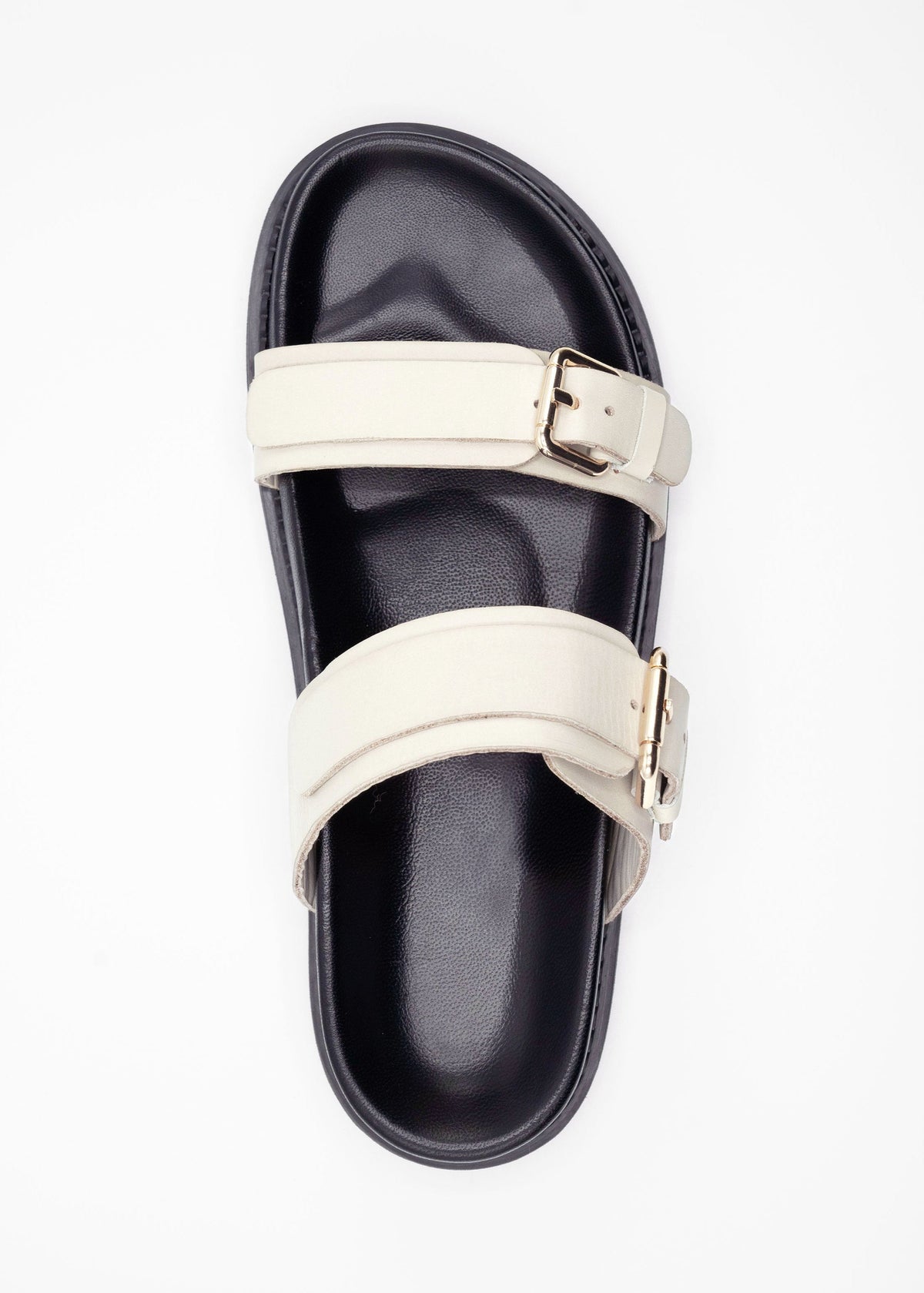 Slip-In Sandaler Dame Læder – Justerbar Rem i Offwhite