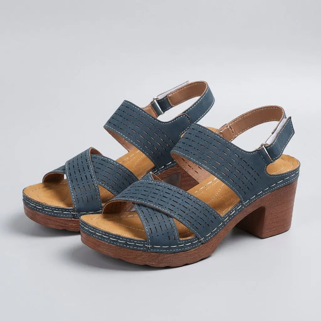 Ortopædiske Sandaler Dame | Platform Sandaler med Blokhæl & Ergonomisk Design for Komfort 5