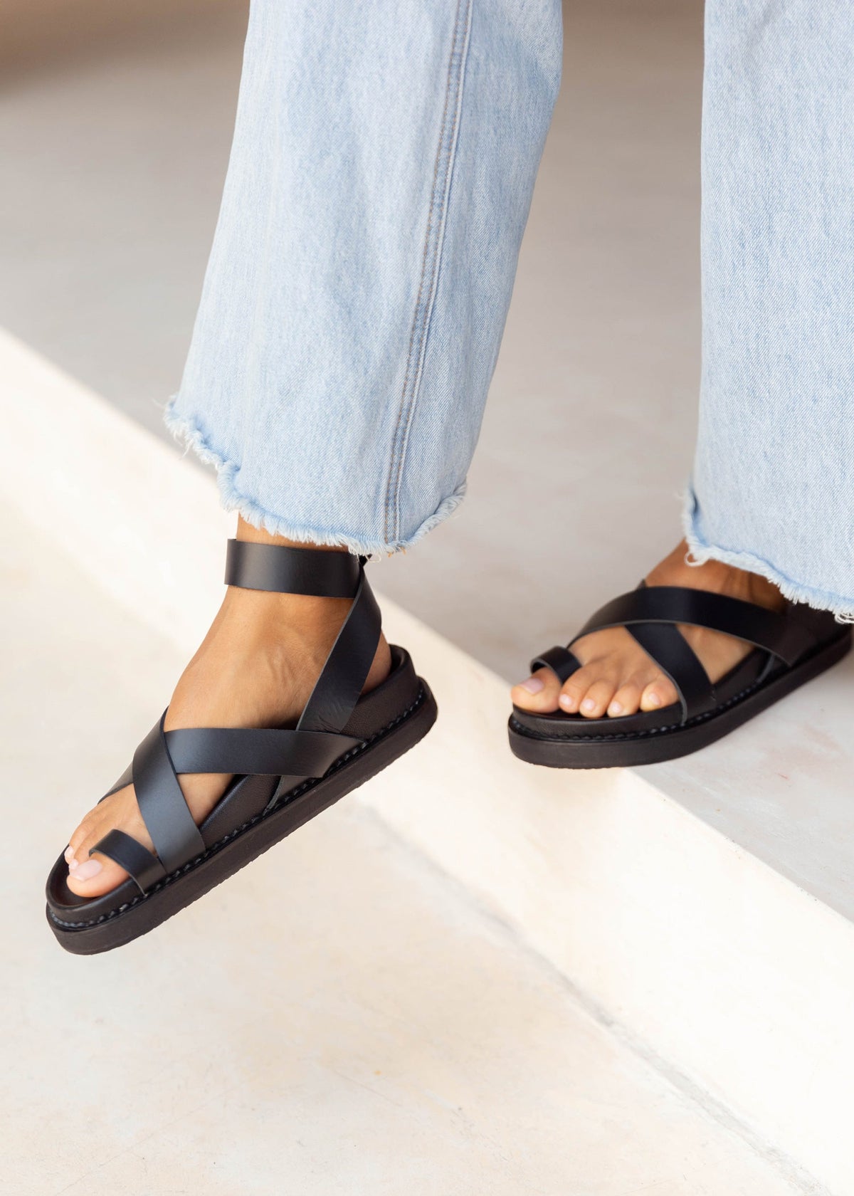 Slip-In Sandaler Dame Læder – Spænderem til Sommer