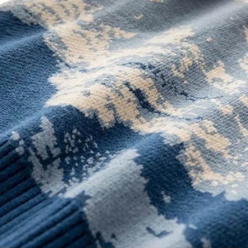 Oskar | Sweater Herre – Bjergmotiv, Løs Pasform & Let Komfort