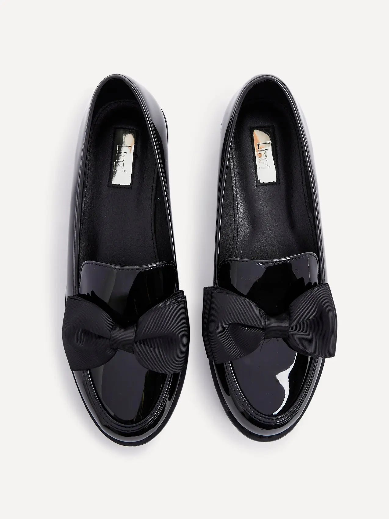 Elegant Slip-On Loafers i Sort Lak med Stofbow Detalje | Komfortabel Hverdagssko til Kvinder 5