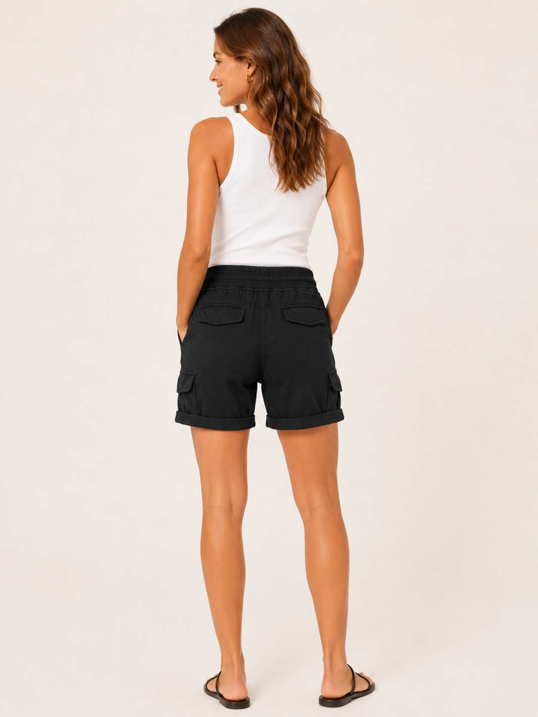 Cargoshorts Dame – Løs Pasform med Snøre og Flaplommer