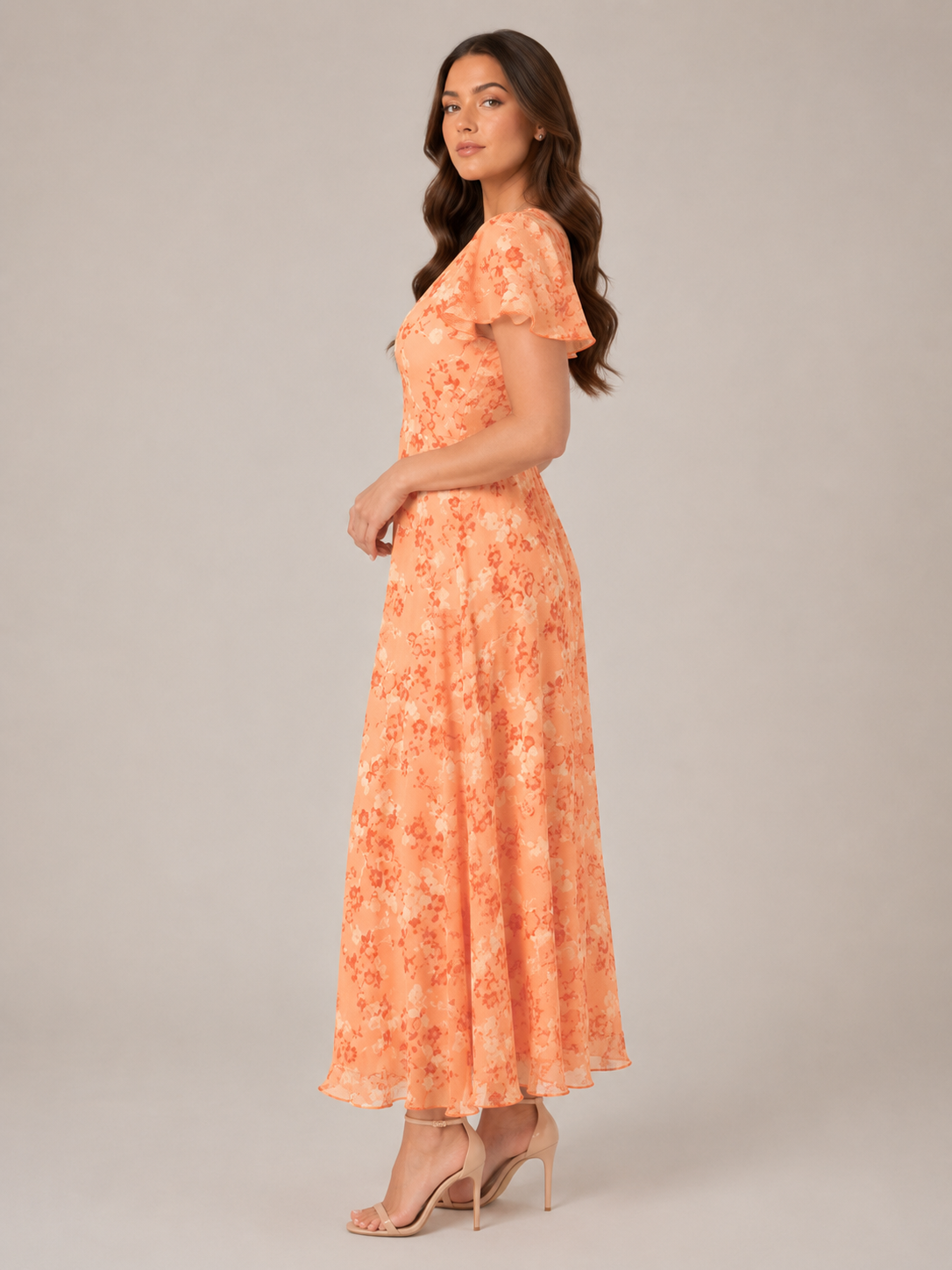 Floral Maxi Dress Women – Butterfly Sleeve A-Line Dress