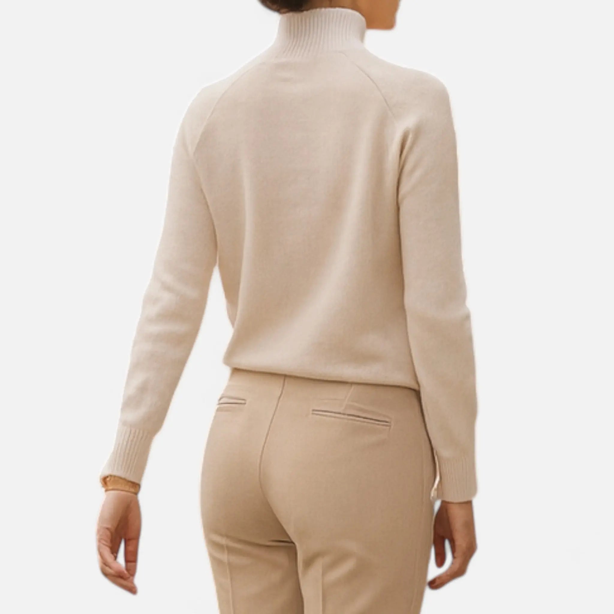 Elegant Mock-Neck Uldtrøje Dame i Blød Uldblanding | Højhalset Strik til Varm Komfort 2