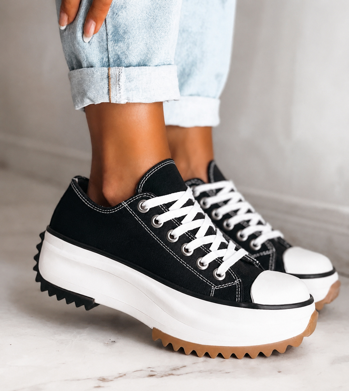 Platform Sneakers Dame – Ortopædiske Snøresko med Buestøtte