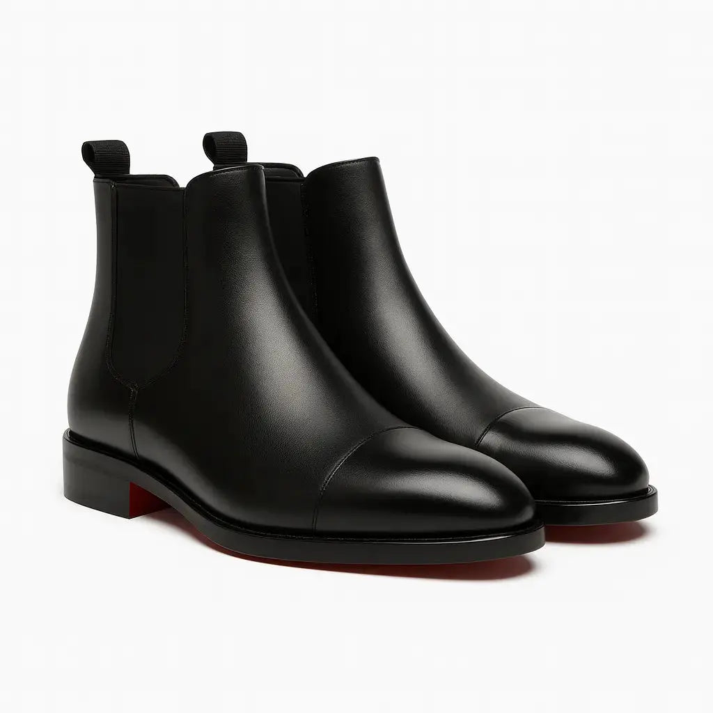 Stylish Chelsea Boots Herre | PU-Læder Slip-On Design med Cap Toe | Komfortabel og Elegant til Hverdag og Kontor 4