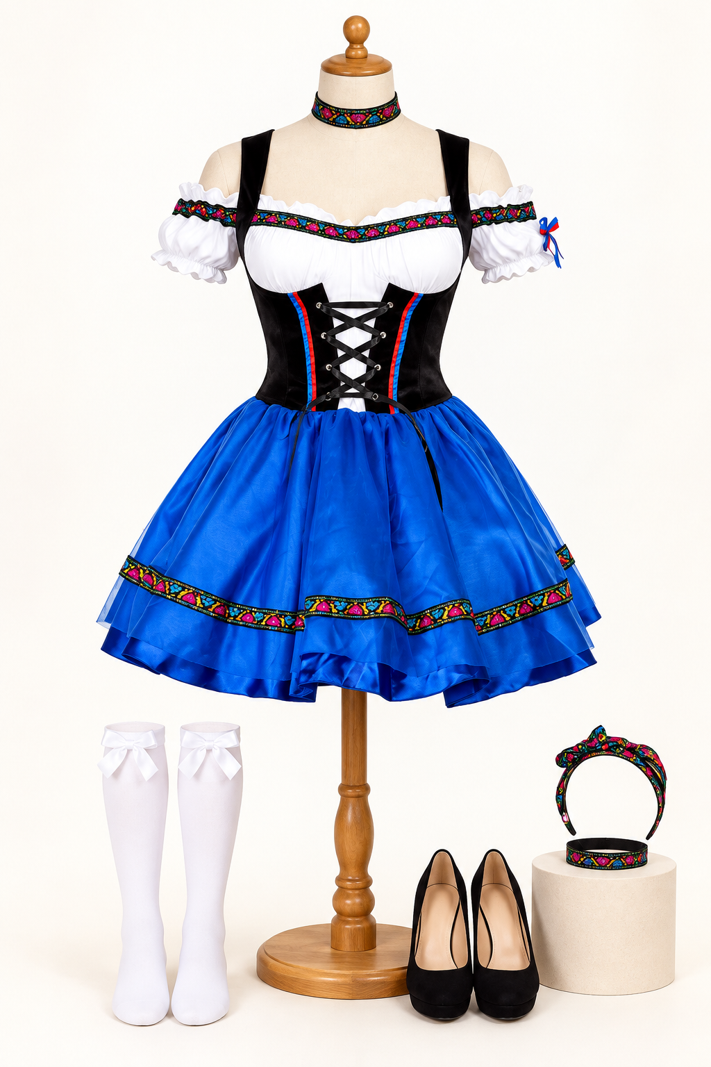 Oktoberfest Kostume Dame Dirndl – Kjole med Bluse og Forklæde