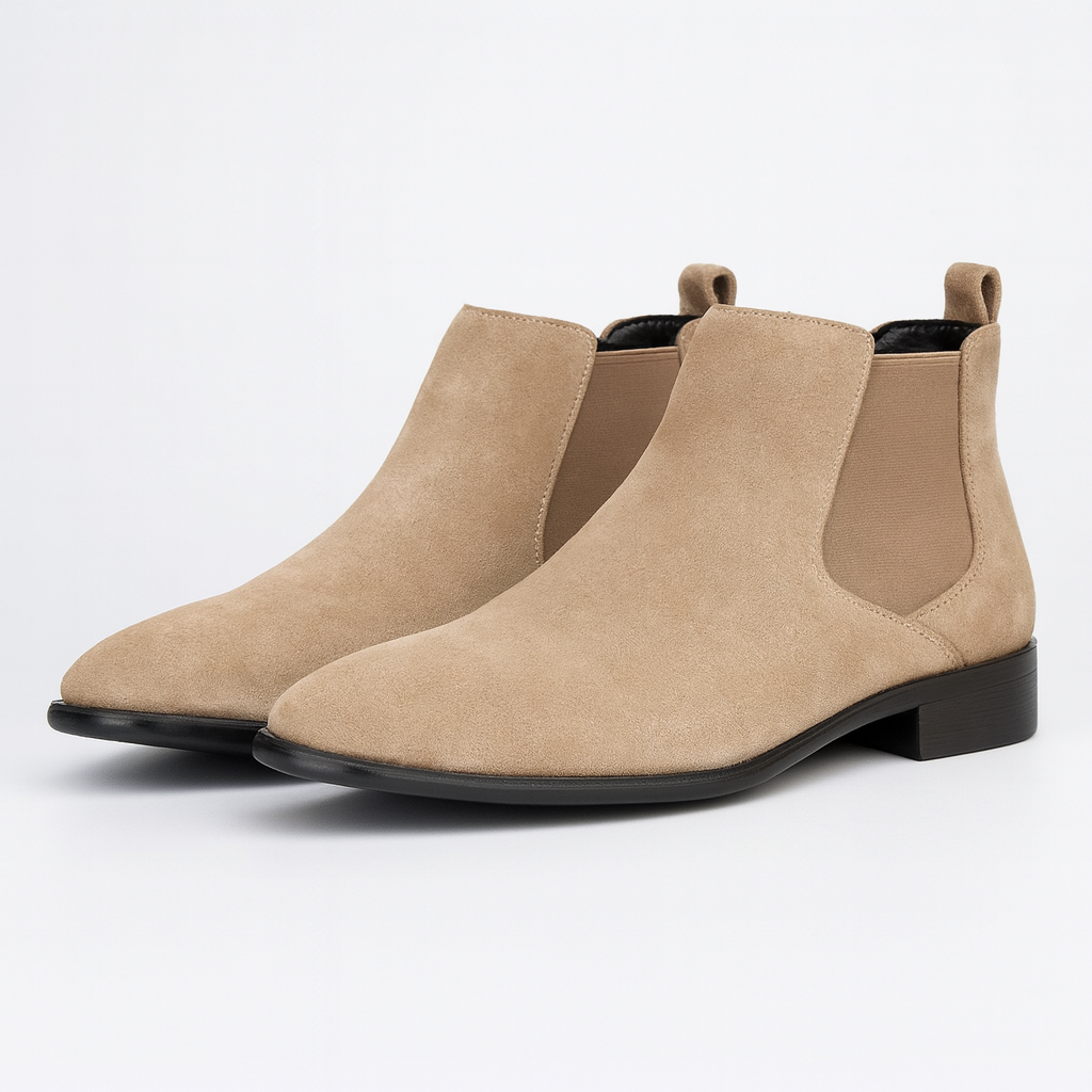 Chelsea Boots Herre i Ruskindslook med Elastiske Sidepaneler – Komfortable og Stilfulde Støvler til Casual og Formelle Anledninger 4