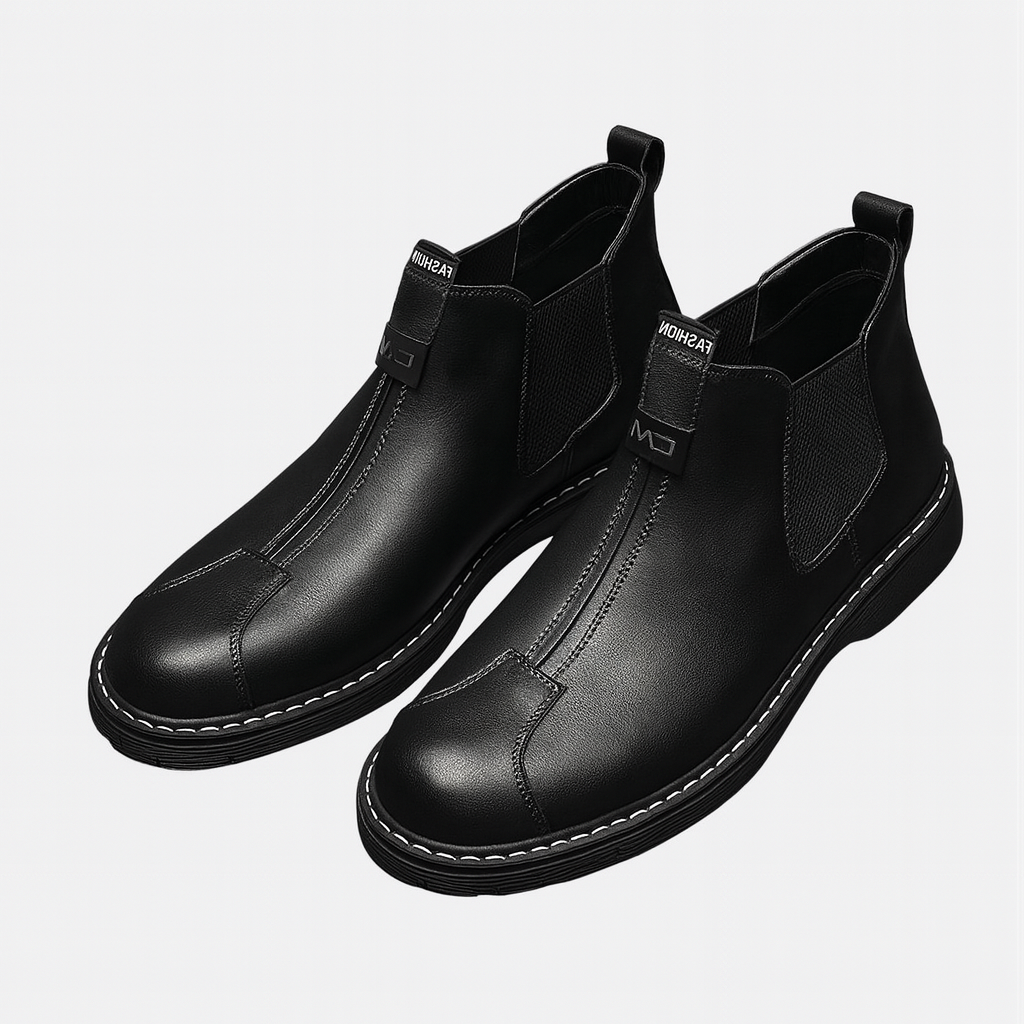 Trendy Chelsea Støvler Herre i PU-læder - Komfortable Slip-On Støvler til Efteråret 4