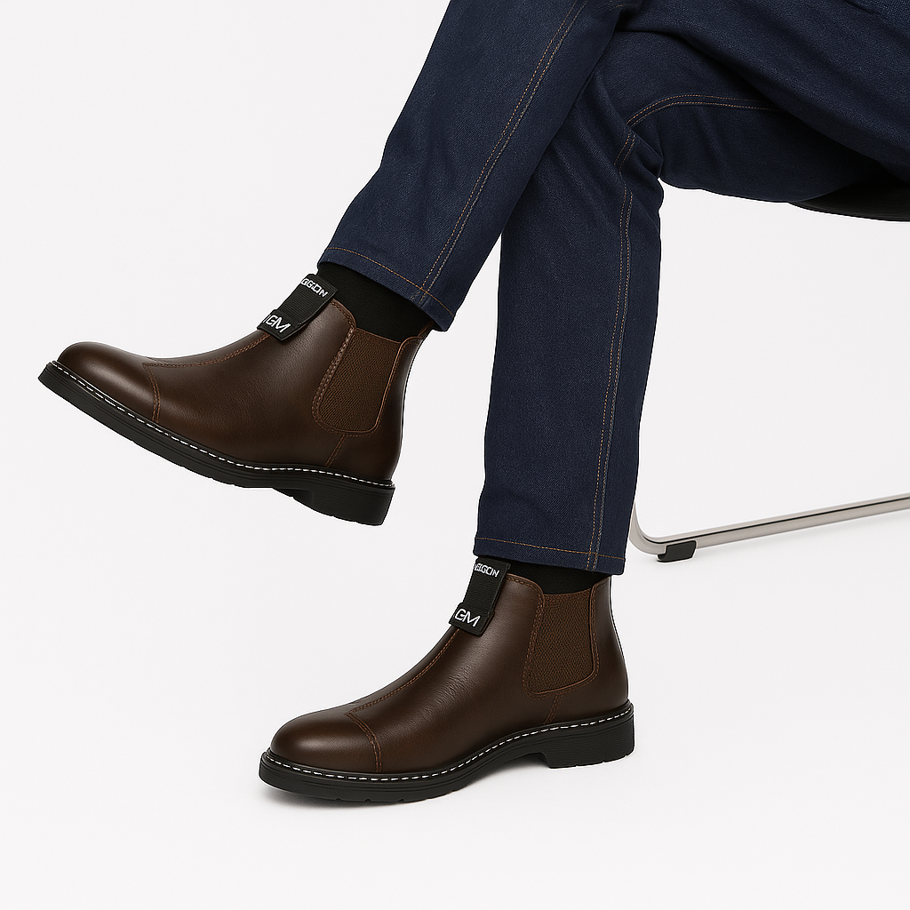 Trendy Chelsea Støvler Herre i PU-læder - Komfortable Slip-On Støvler til Efteråret 3