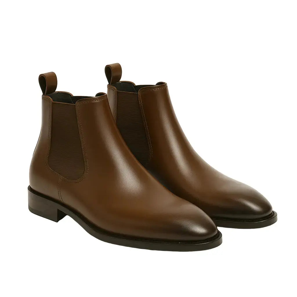 Håndlavet Chelsea Støvler Herre i Ægte Læder med Lav Hæl | Elegant Slip-On Design for Komfort og Stil 1