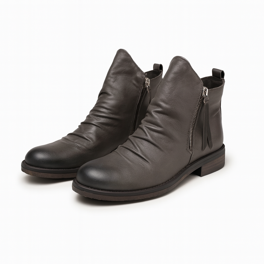Chelsea Boots Herre i Læderlook med Lynlås – Slank Silhuet til Casual og Semi-formelle Anledninger 6
