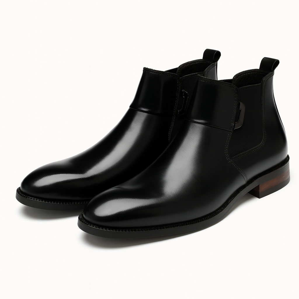 Chelsea Støvler Herre i Læder med 8 cm Hæl – Elegante og Komfortable Chelsea Boots til Fest og Hverdag 4