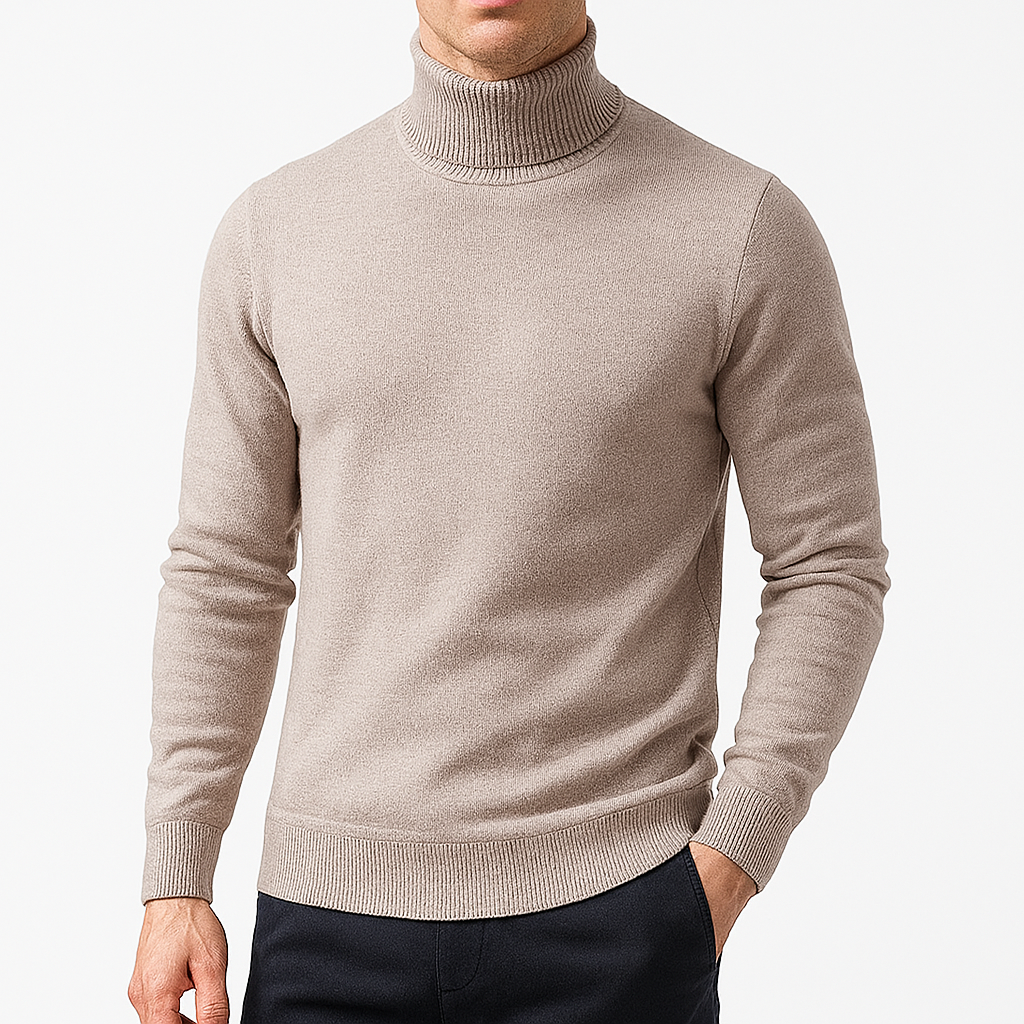 Klassisk Rullekrave Uldtrøje til Mænd – Blød Merino Uld, Afslappet Pasform, Perfekt til Hverdag og Særlige Lejligheder 1