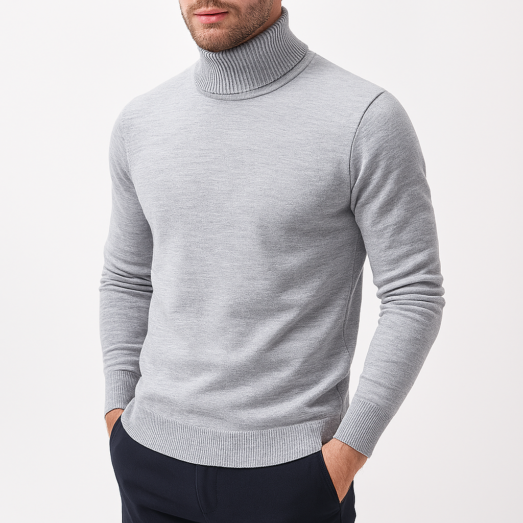 Klassisk Rullekrave Uldtrøje til Mænd – Blød Merino Uld, Afslappet Pasform, Perfekt til Hverdag og Særlige Lejligheder 3