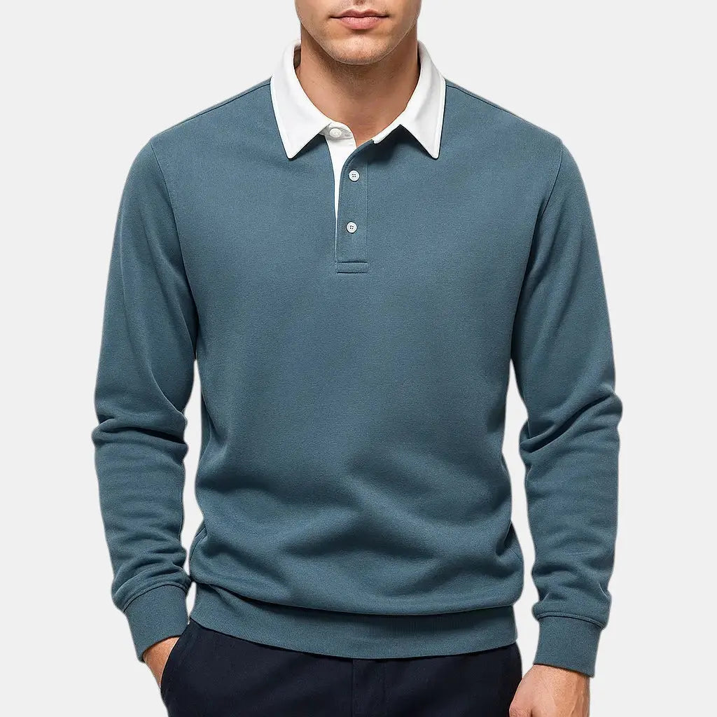 Langærmet Poloshirt Til Mænd Med Klassisk Krave | Åndbart Stof For Komfort 4
