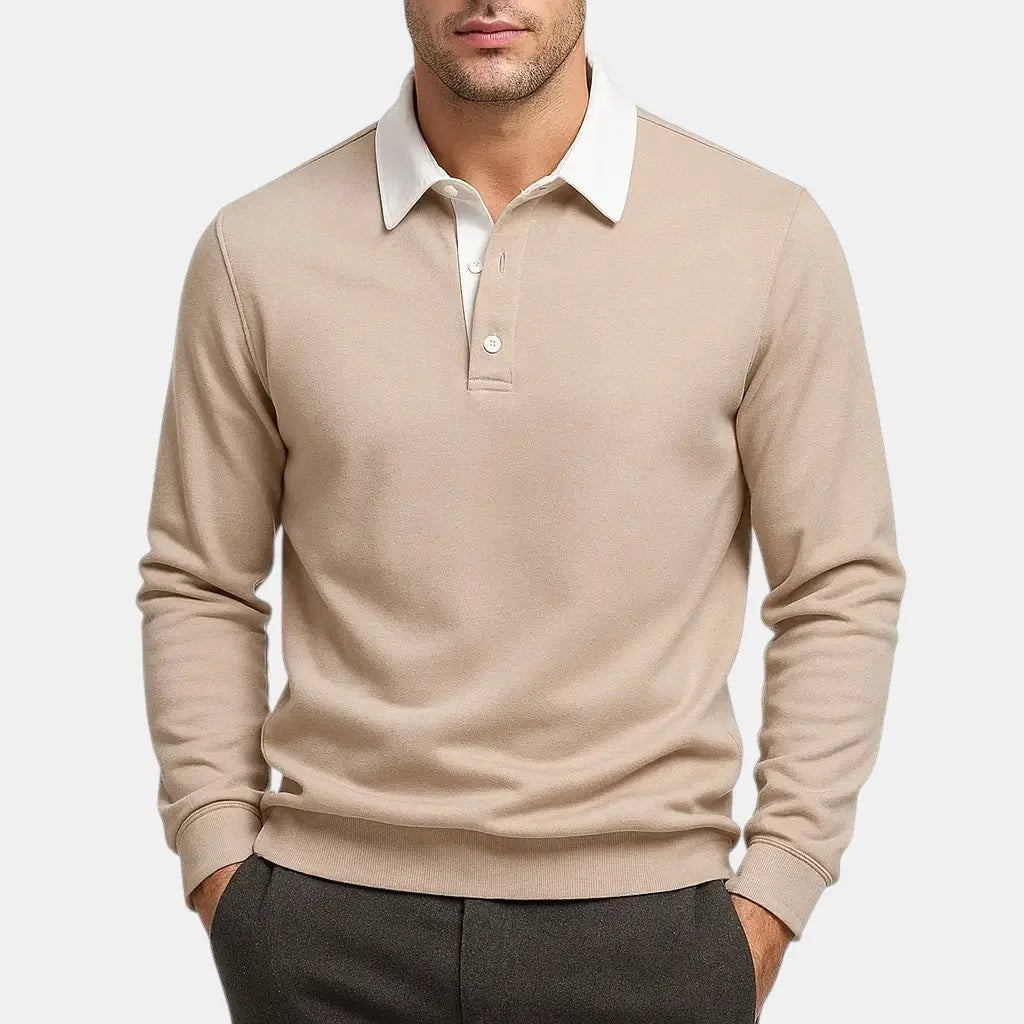 Langærmet Poloshirt Til Mænd Med Klassisk Krave | Åndbart Stof For Komfort 5