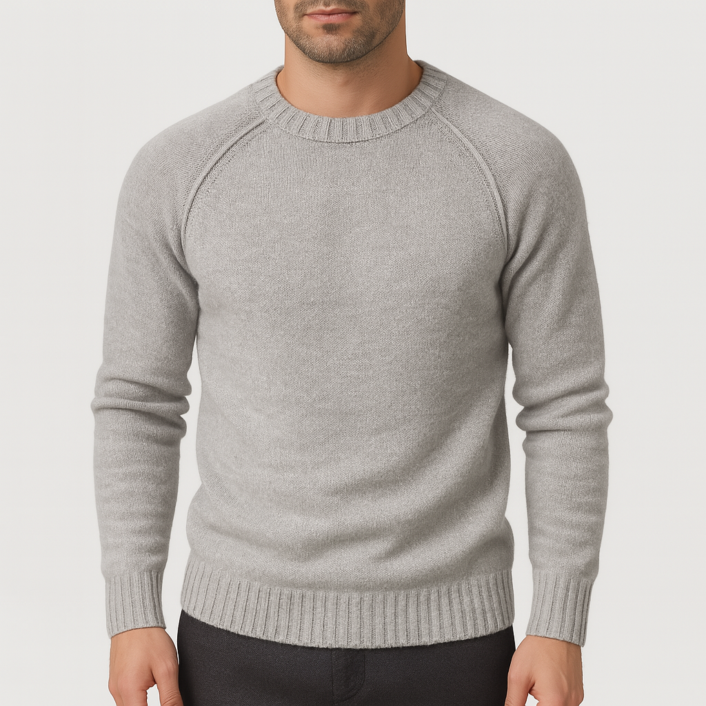 Blød Strik Sweater med Rund Hals og Ribkanter – Komfortabel Casual Sweater til Hverdag og Fritid 1